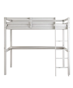 LETTO A SOPPALCO CON SCRIVANIA "NIZZA" IN PINO MASSELLO BIANCO 90X190X176 CM